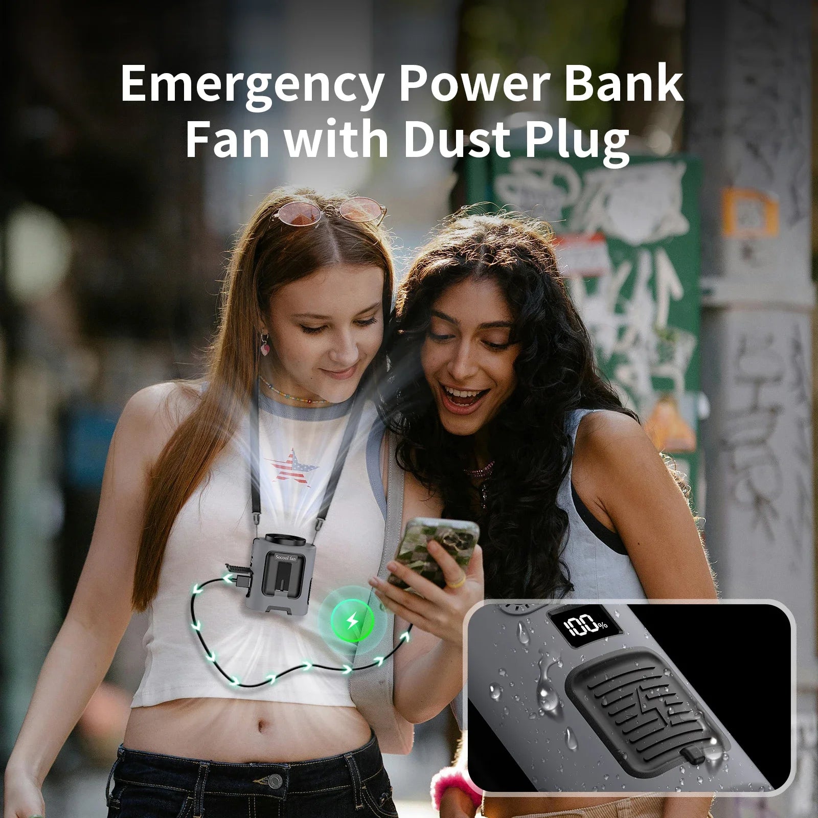 Mini Portable Waist Fan &ndash; 4 Speed Strong Wind with Power Bank