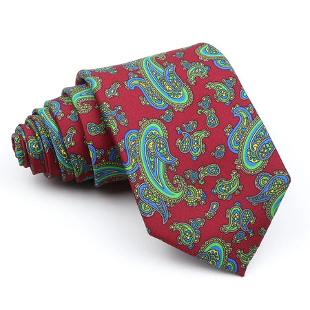 Super Soft Silk Floral Tie for Men in Red and Blue 9 / CHINA