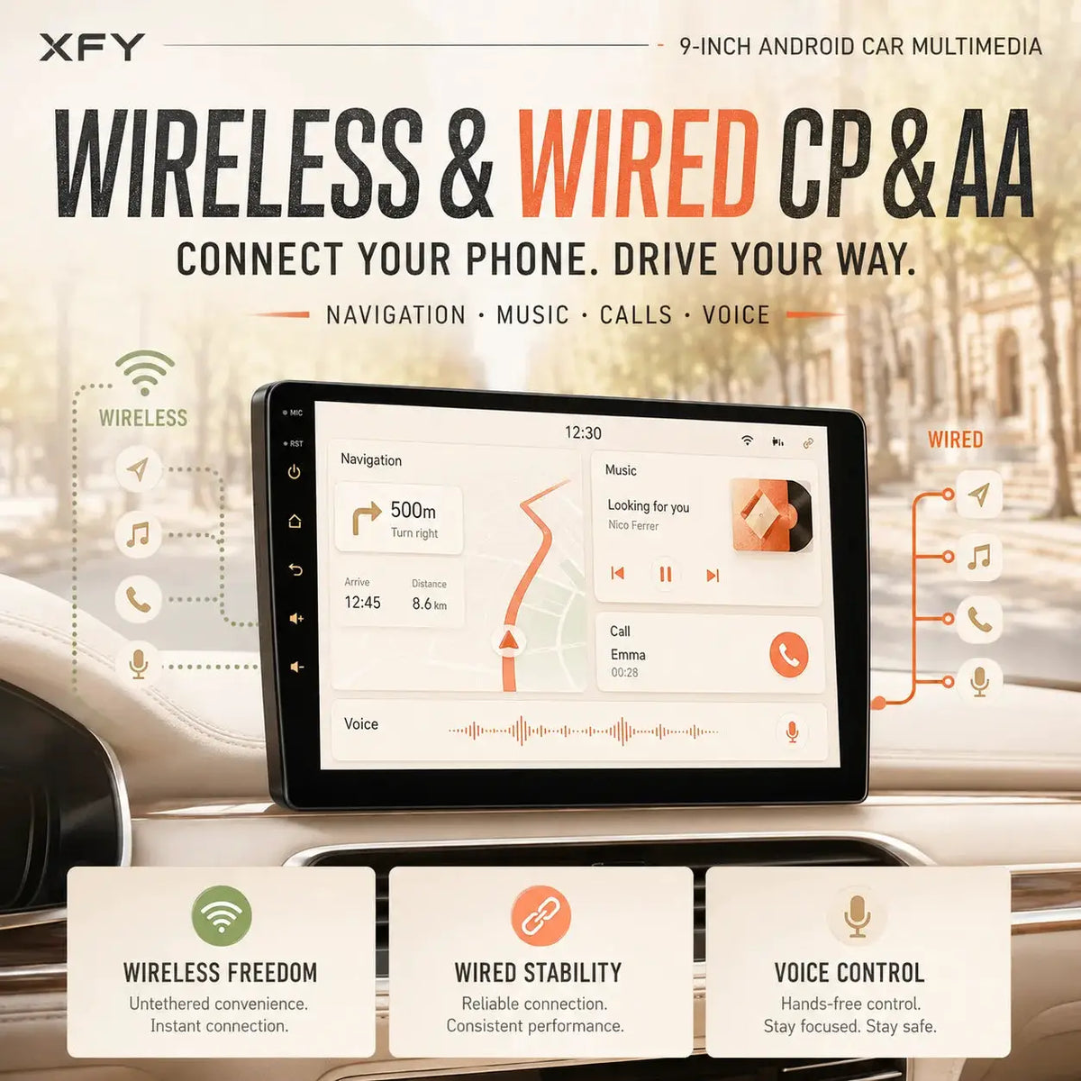 2DIN Car Stereo Android 15 With Carplay For Opel Astra by InterCyprus Trading Ltd