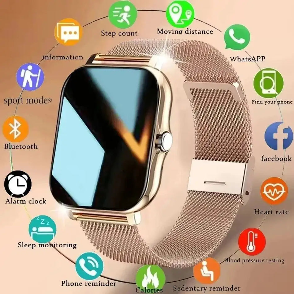 LAXASFIT 2025 Smart Watch Full Touch Heart Rate Monitor