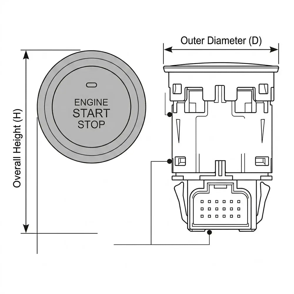 Engine Start Push Button Switch For Chery Tiggo 7 Pro Tiggo 8 Pro 808000107AA by InterCyprus Trading Ltd