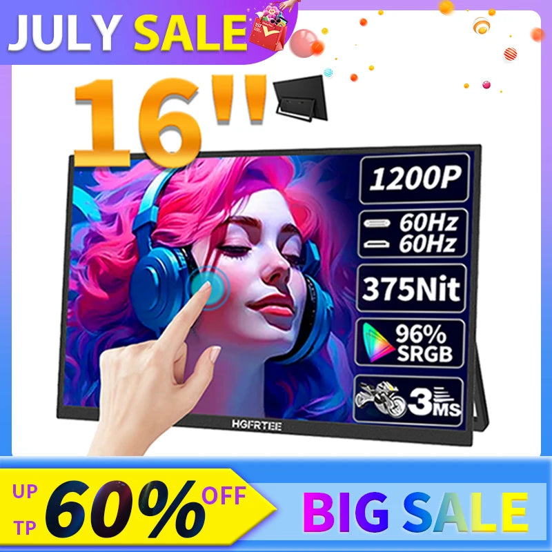 HGFRTEE 16" Touch Portable Monitor