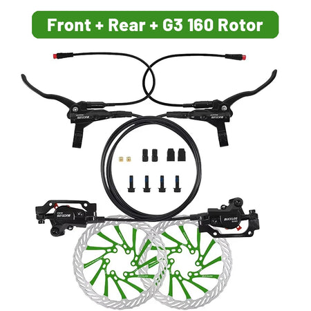 Bucklos Brakes 2 Piston For Electric Bicycle - G3 Rotor Brakes-160 Green