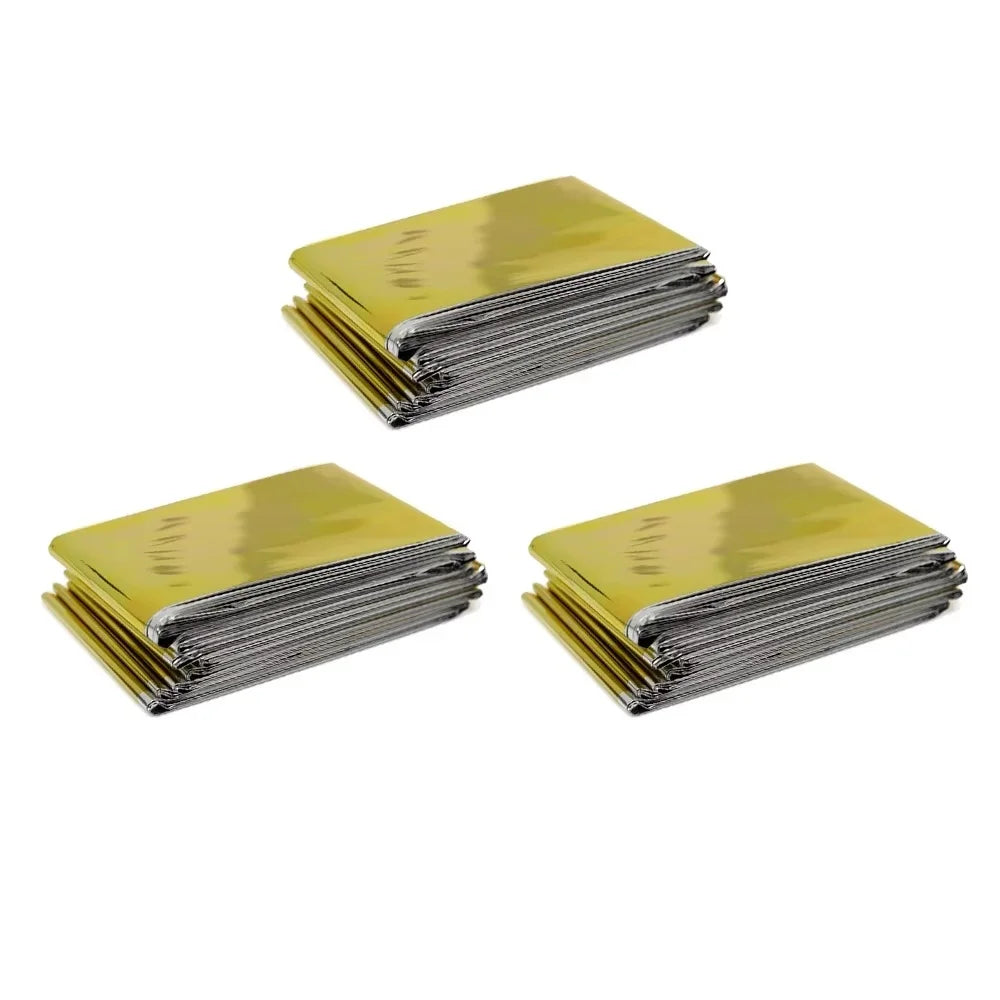 Emergency Thermal Blanket Waterproof &ndash; Heat Lock Safety 130x210cm 3PCS
