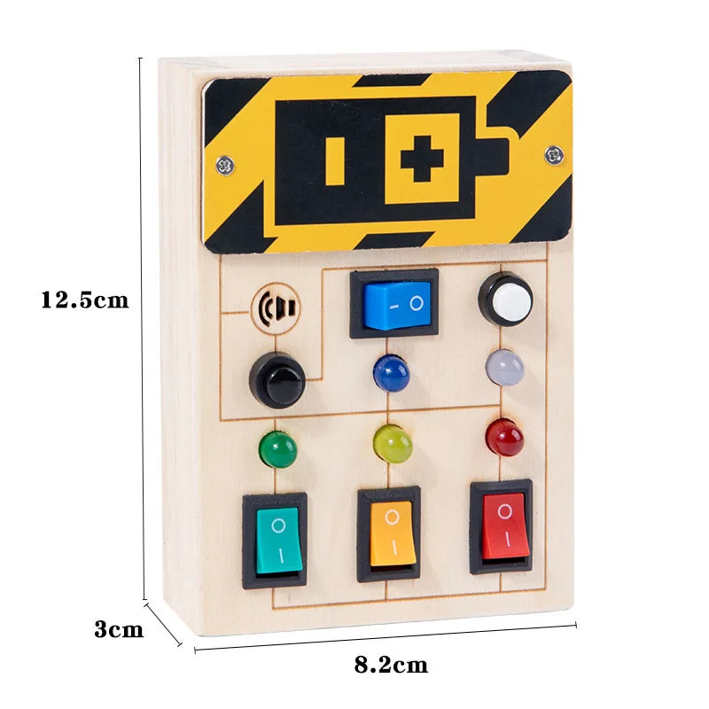 Montessori Busy Board Wood LED Light Switch &ndash; Travel Ready TTF01031B