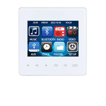 CEKPINL Bluetooth Wall Amplifier with Touch Control and Multi-Channel Output 2X25W-White