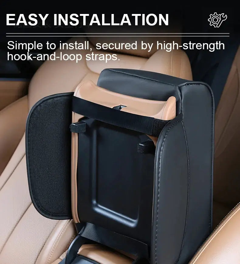 Vtear Universal Car Armrest Pad Heightening Cushion Elbow Support With Side Storage Pockets PU Memory Foam Interior Accessories by InterCyprus Trading Ltd