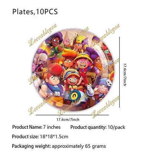 Game Mascot Birthday Party Decorations with Disposable Plates and Cups HY-I-2 / As Pictures