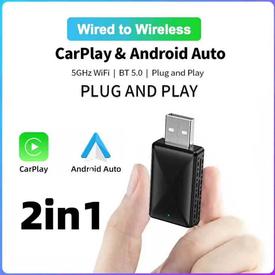 Wireless CarPlay Android Auto Adapter, Plug and Play, WiFi Connect, Universal