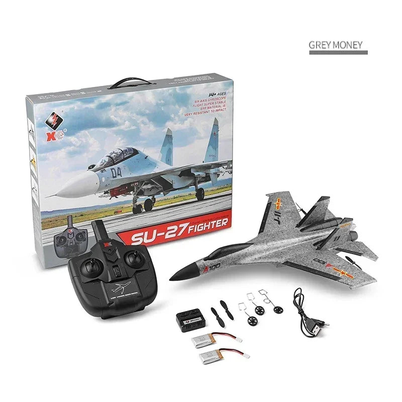 WLtoys XK A100 2.4GHz RC Glider SU27 J-11 - Ready-to-Fly Foam Airplane