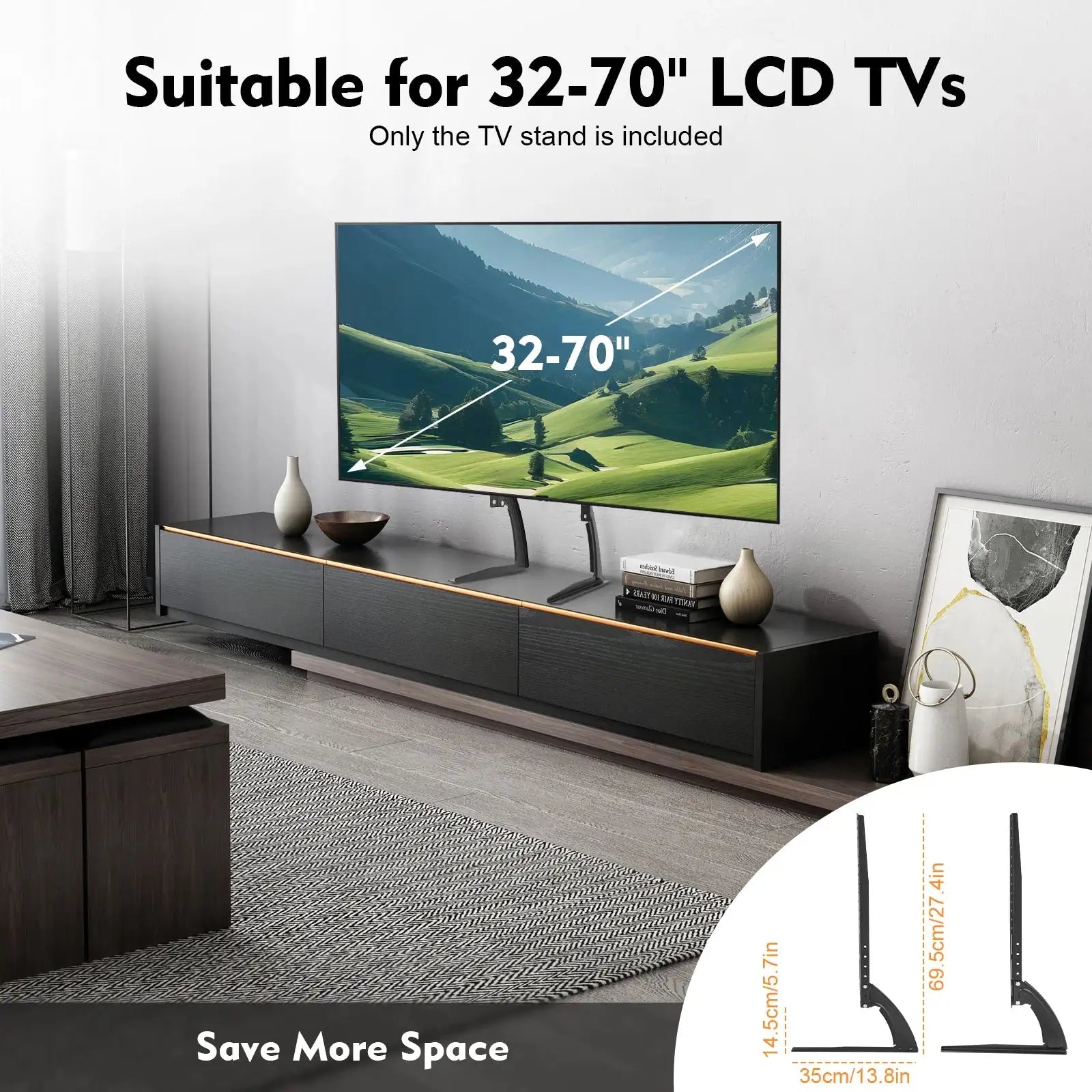 LCD TV Stand &ndash; Adjustable Height And Space Saving Design