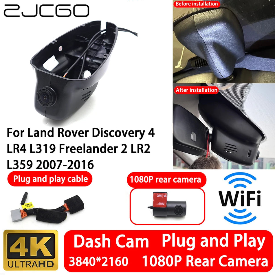 4K Priekšējā/Aizmugurējā Dash Cam Land Rover Discovery 4 LR4 L319 Freelander 2 LR2 L359