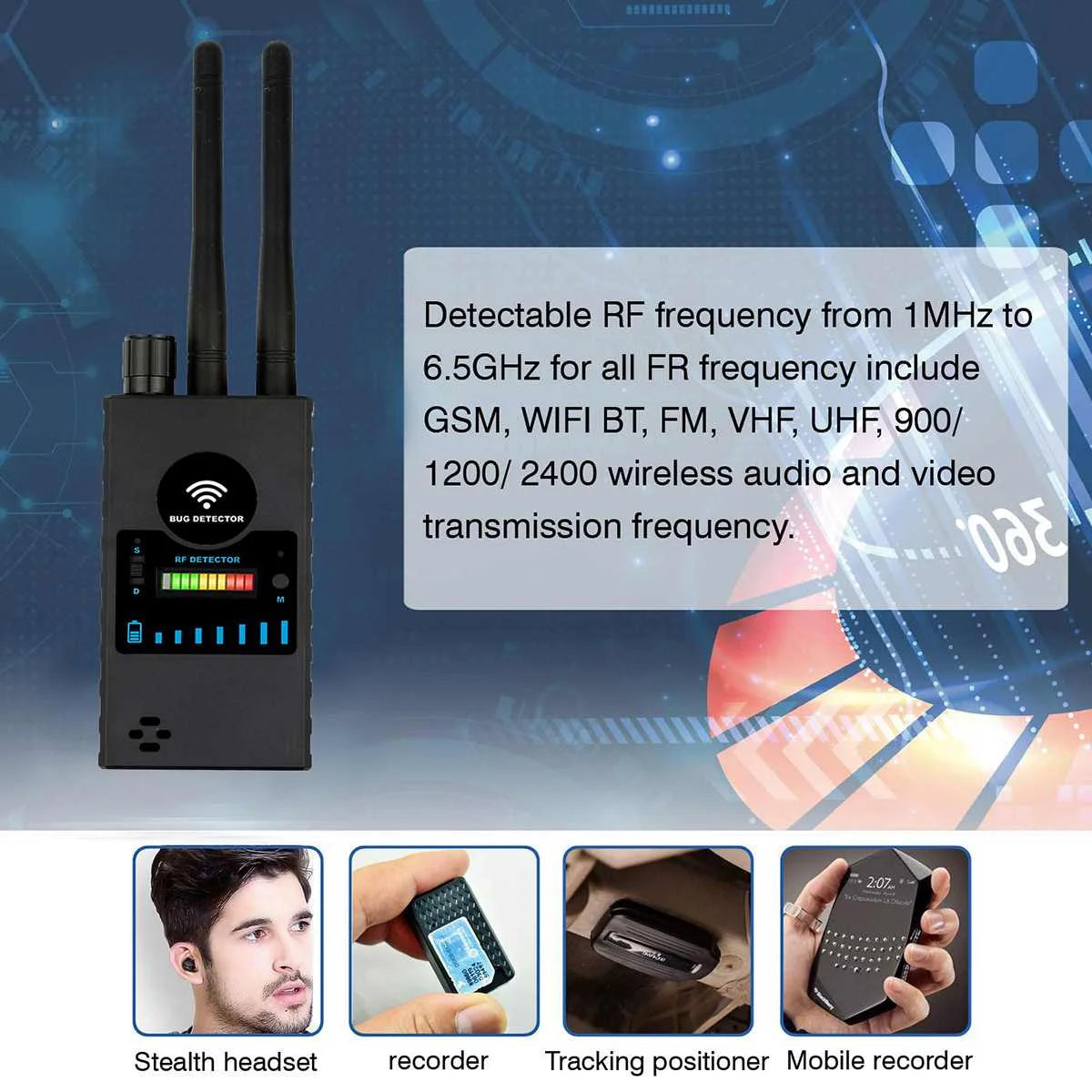 Anti-Spy Detector Pro &ndash; Wireless RF And GPS Bug Detector