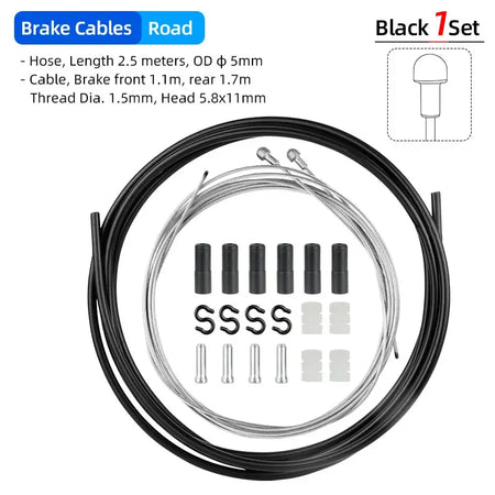 Deemount Brake Derailleur Cables Kit &ndash; Durable Carbon Steel Construction Road Brake C02C05 BK / CHINA