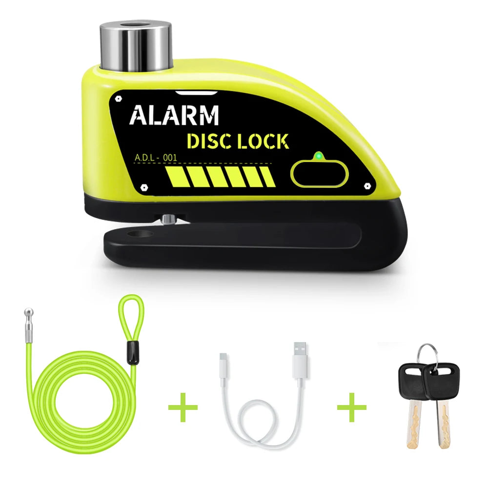 Extractme Motorcycle Alarm Disc Brake Lock &ndash; 110dB Alarm A With Rope