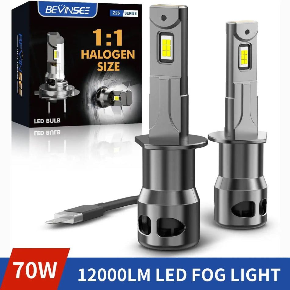 Bevinsee 70W LED Mistlampen 12V CANBUS H1 H3 9005 9006