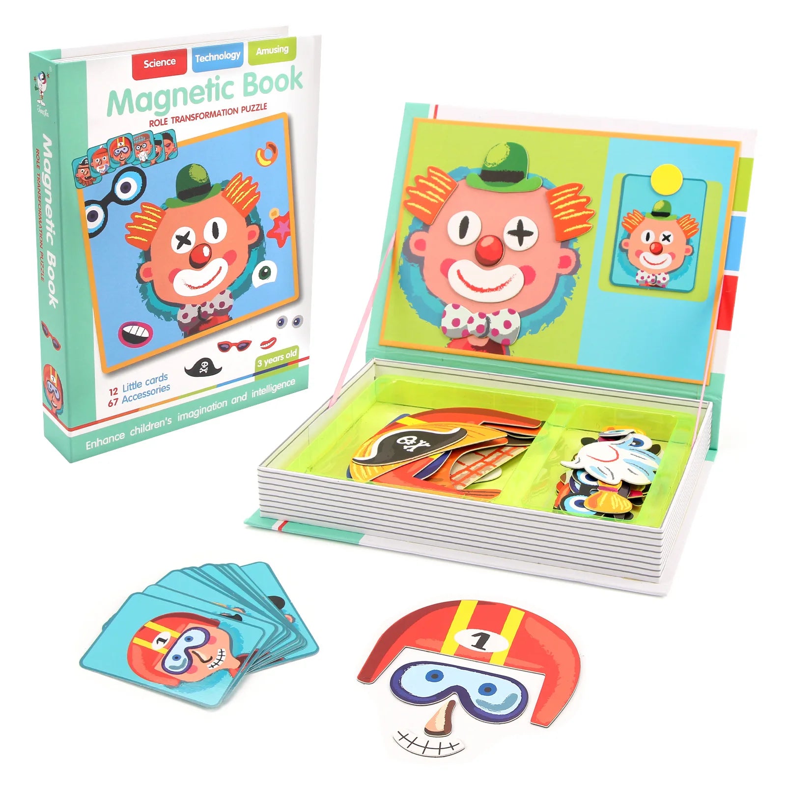 Funny Children's Magnetic Book Puzzles &ndash; Brain Training Toy Character