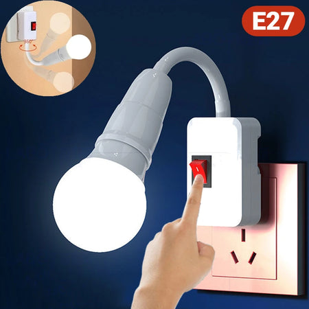 Flexible E27 Lamp Holder with On/Off Switch and Multiplug Adaptability