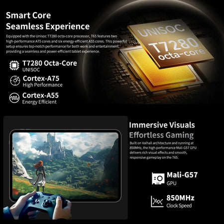 Teclast T65 13.4 Inch Android 15 Tablet 120Hz 8 Core 4G LTE