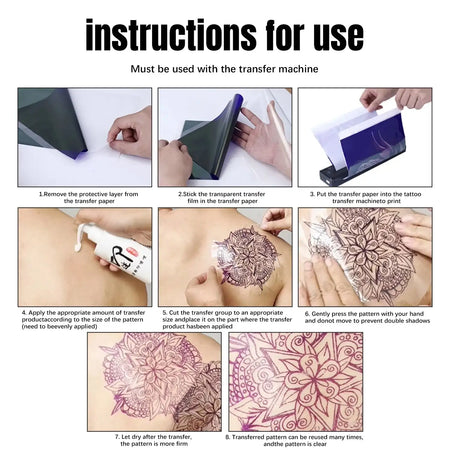 Transparent Tattoo Transfer Paper A4 Printable Stencil
