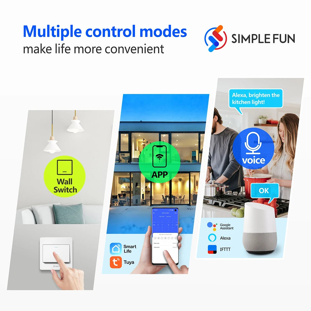 SLMPLEFUN WiFi Mini Smart Light Switch Module with 2-Way Control