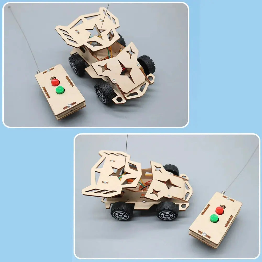 DIY Mini Solar Wireless Remote Control Car Toy Science Educational Toy Assembly RC Toys Wooden Car Vehicle Model For Kids by InterCyprus Trading Ltd