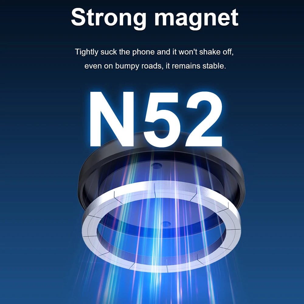 CrownQu Wireless Charge Car Phone Holder &ndash; 360 Degree Rotation with Strong Magnetic Grip