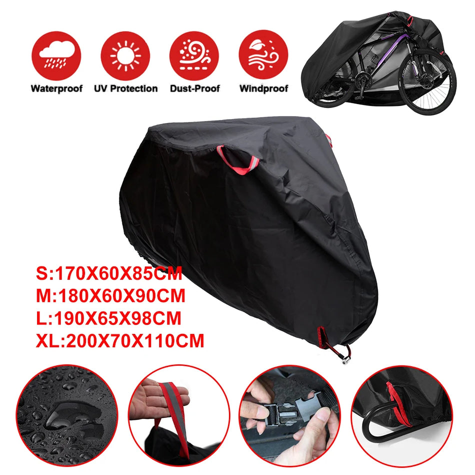 4 Sizes Musta Jalgratta Kate 210D Oxford Veekindel UV Kaitse