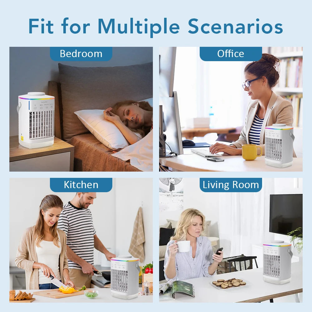 Portable USB Air Conditioner &amp; Evaporative Cooler with Humidifier