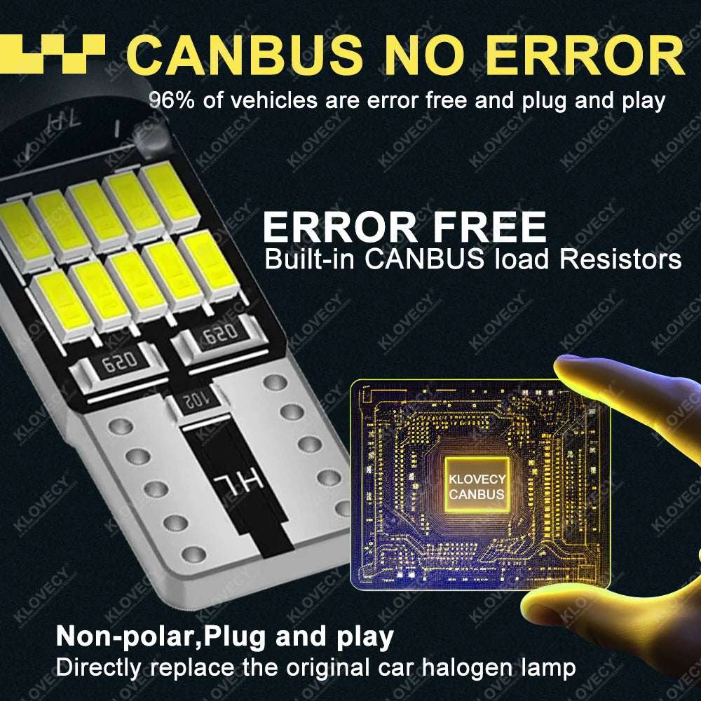 10-40PCS T10 W5W LED Bulb CANBUS 12V &ndash; Super Bright