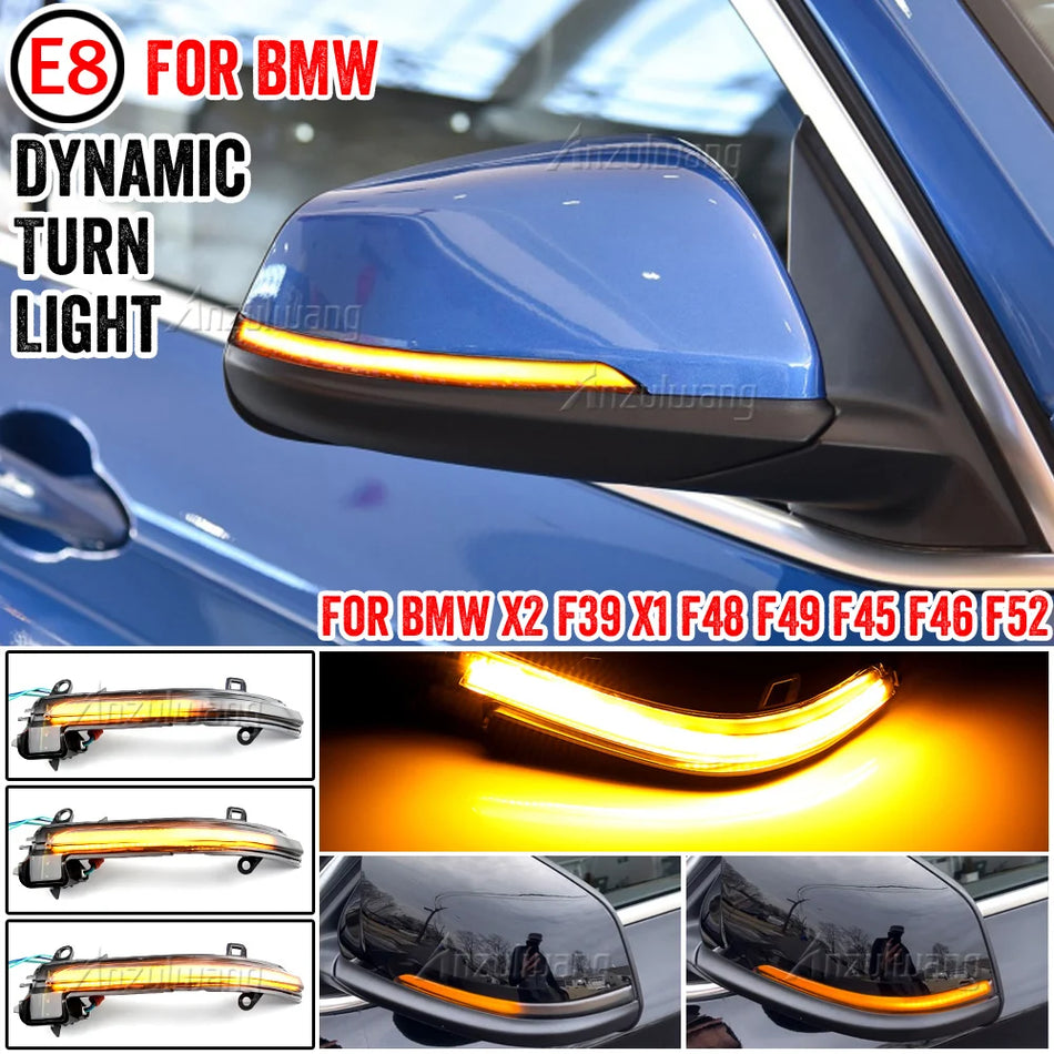 Señales de giro LED dinámicas en el espejo lateral para BMW X1 F48 F39 F40