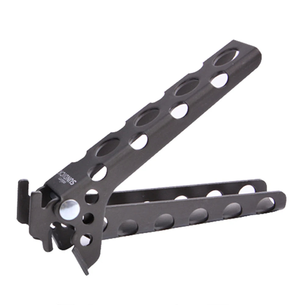 Aluminum Pot Clamp Handler &ndash; Heat Safe Gripping For Camping Black