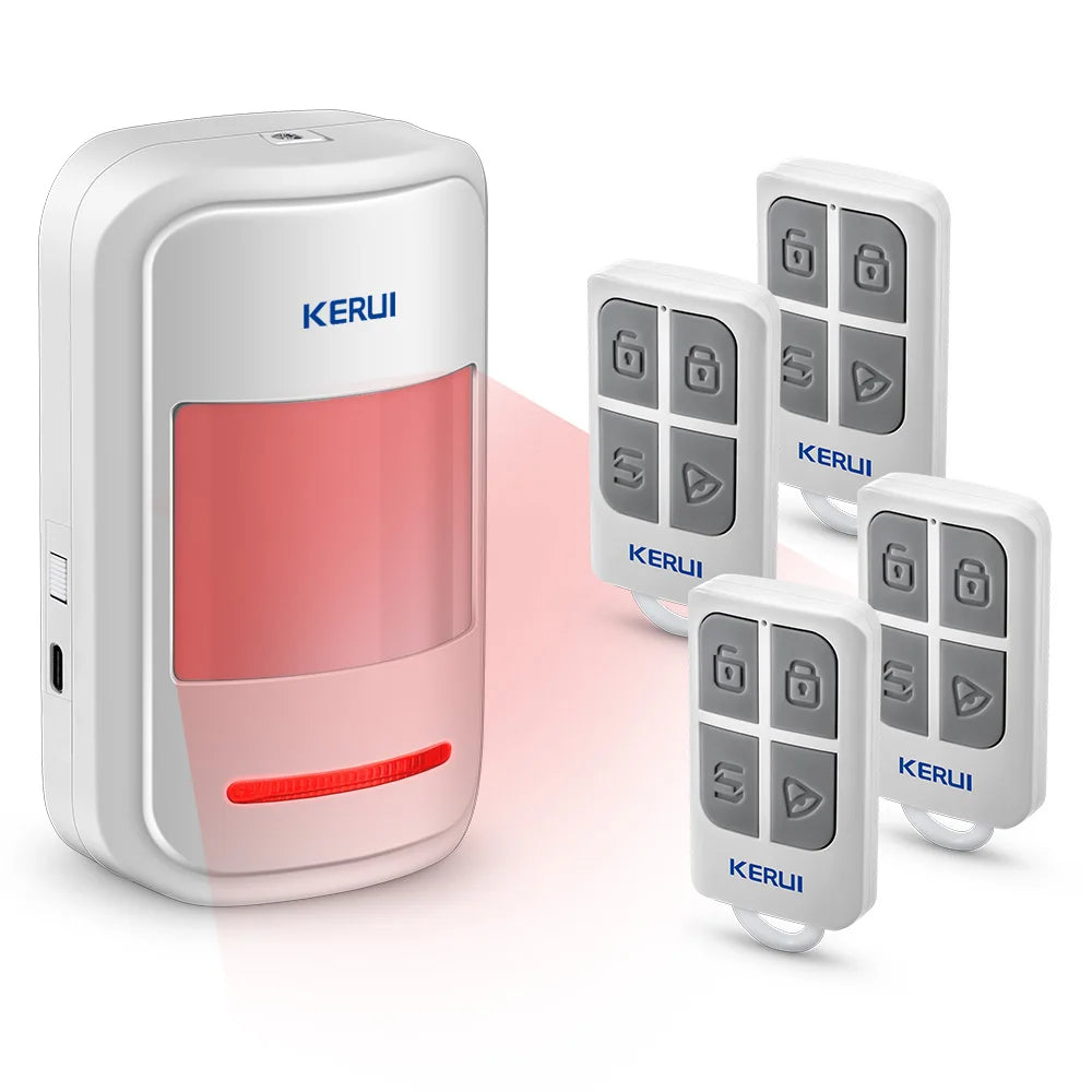 KERUI 433MHz Wireless PIR Motion Sensor Alarm/Doorbell with Remote Control 1 PIR 4 Remotes / CHINA