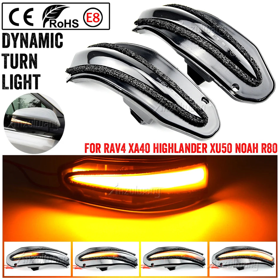 LED Sequential Side Mirror Turn Signal Lights For Toyota RAV4 XA40
