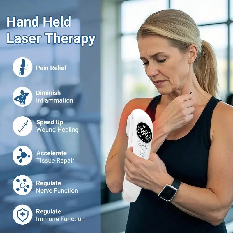 Professional 17 Diodes Cold Laser Device 650nm+808nm - Medical Near Infrared Light Therapy for Sports Injuries &amp; Arthritis Pain