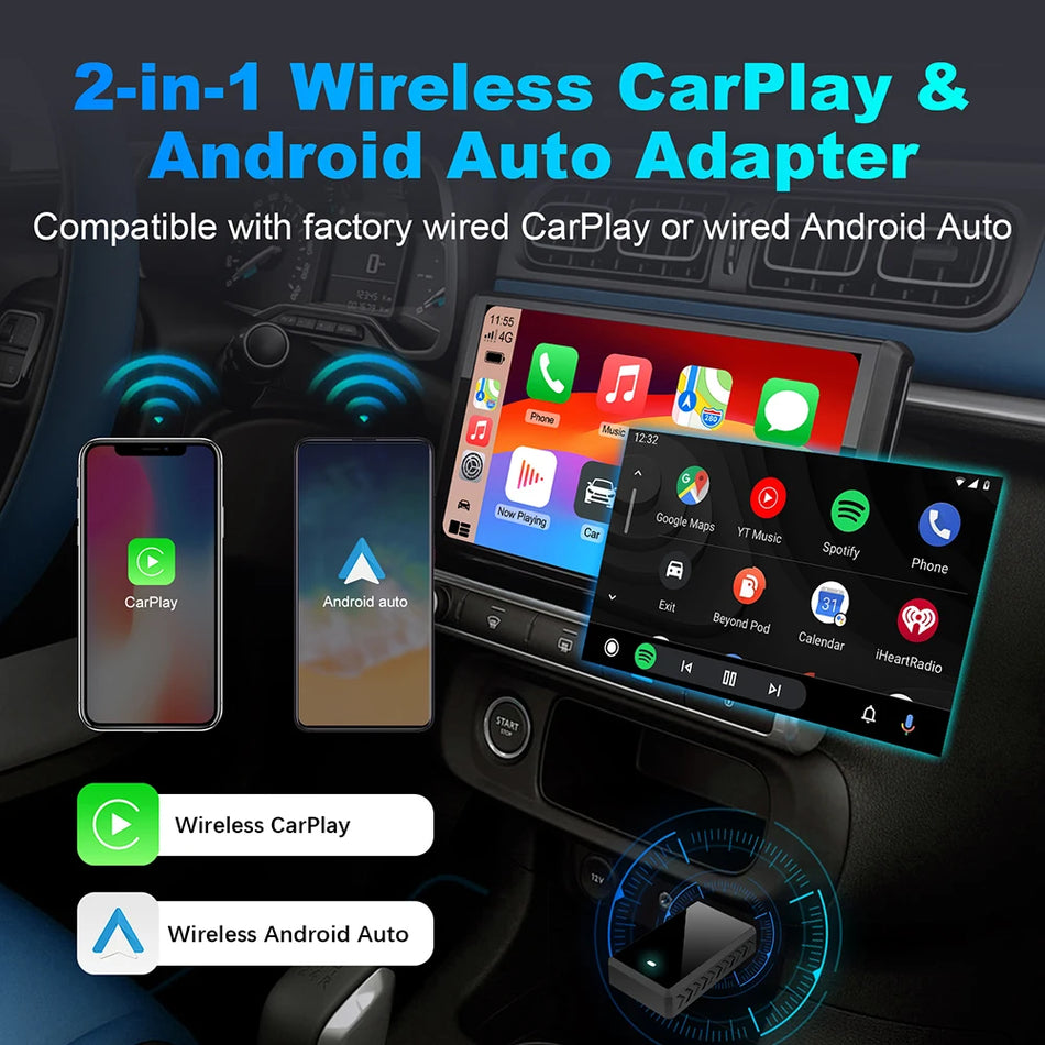 Kablosuz CarPlay Kutusu, Kablolu CarPlay'den Kablosuza 2'si 1 Arada Tak ve Çalıştır