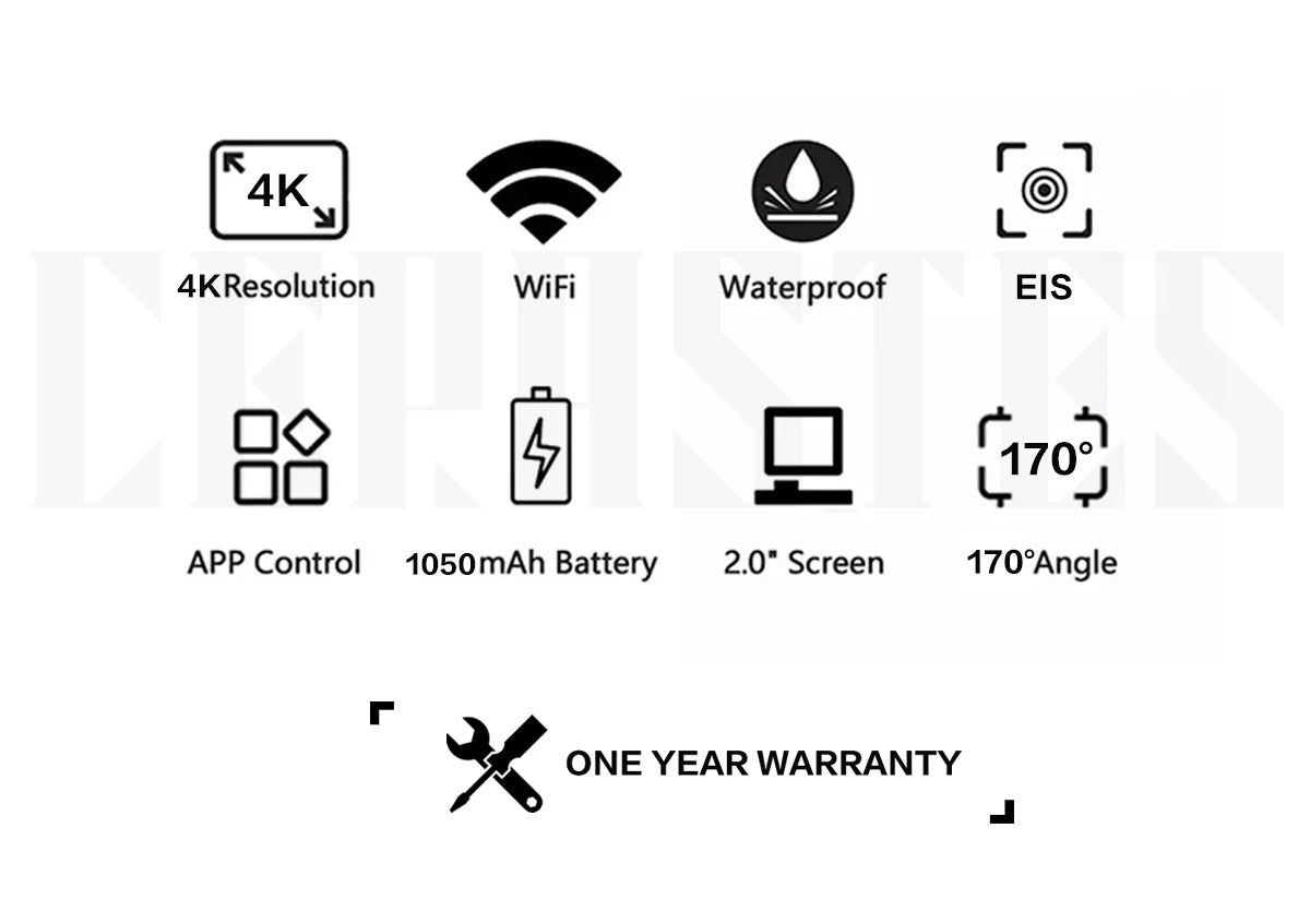 CERASTES Action Camera &ndash; 5K Ultra High Definition with Dual Screen