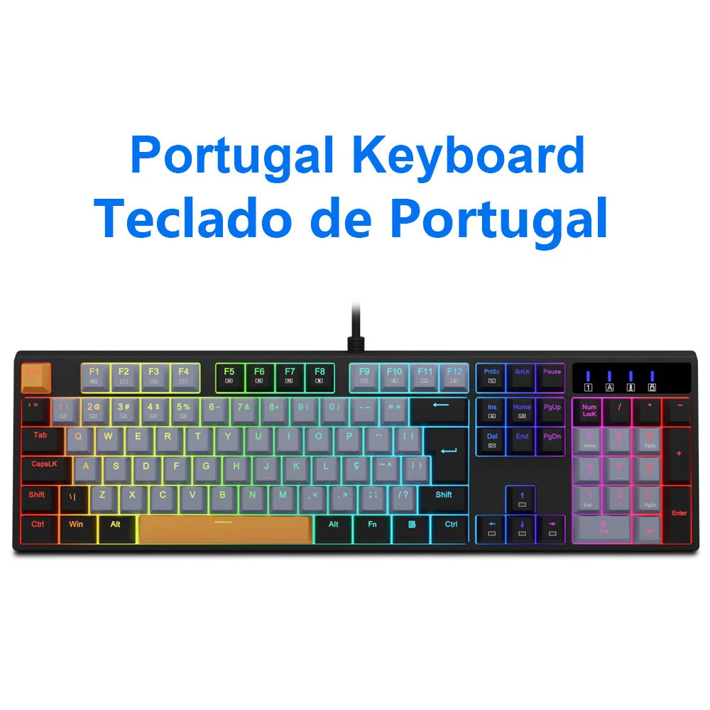 E-YOOSO Z14 RGB USB Mechanical Keyboard &ndash; Multilingual Z14RGB-GB-PT / Red Switch