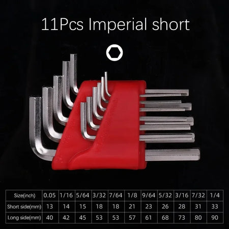 5/8/11 Pcs Metric Allen Wrench Set - Short Arm Vehicle Repair Tool 11Pcs Imperial short