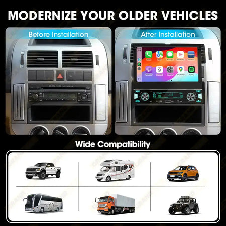1DIN 7Inch MP5 Car Radio Player FM AM RDS Automatic Retractable IPS Touch Screen Wireless CarPlay Android Auto Car Stereo GPS by InterCyprus Trading Ltd