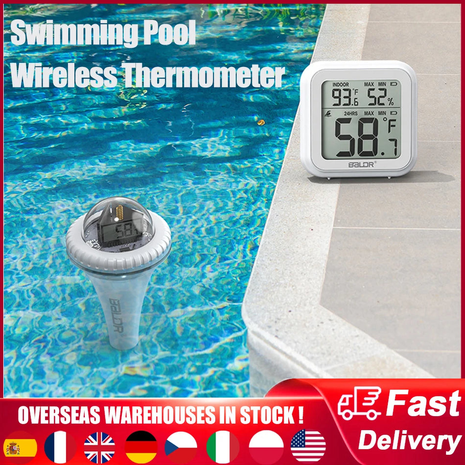Digitální bazénový teploměr bezdrátový plovoucí 360 viditelnost