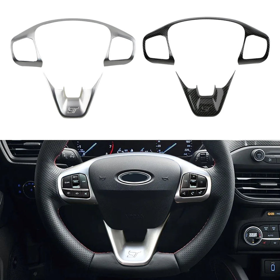 Interior Steering Wheel Trim Covers for Ford Focus MK4 2019-2020 Chrome Set of 2