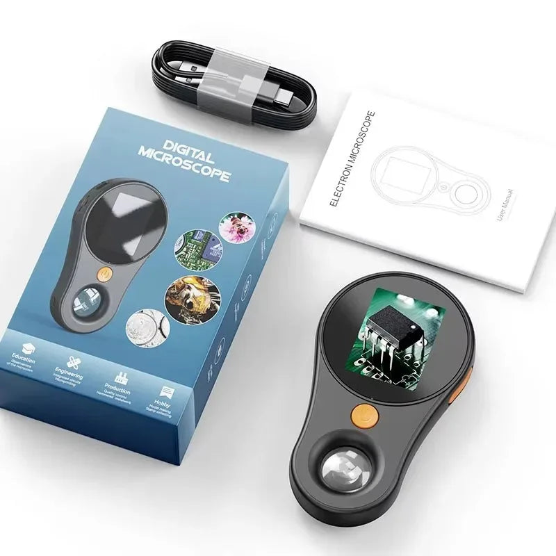 500X Digital Handheld Microscope &ndash; With Adjustable LED Black-With Box