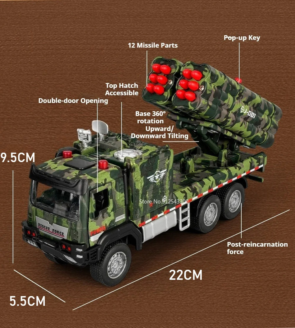 Modelo de Veículo de Míssil em Diecast em Escala 1:32 para RMZ City