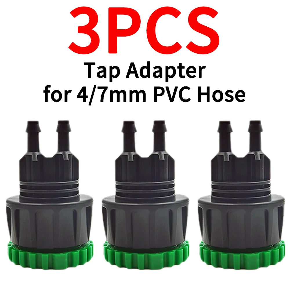 Oasis 3X Garden Tap Adapter Splitter - Drip Irrigation Hose Connectors KSL01-124-3PCS