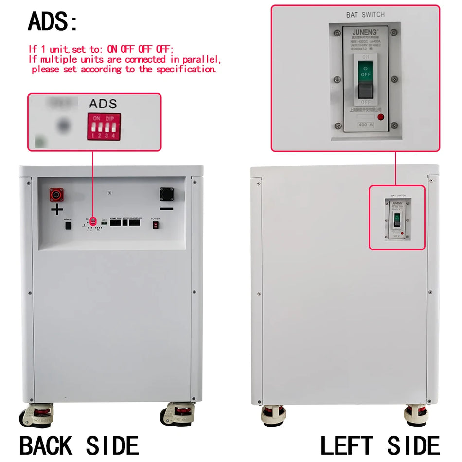 LiFePO4 Powerwall batéria 30KWh s 300A BMS a RS485 monitorovaním pre domáce úložisko energie