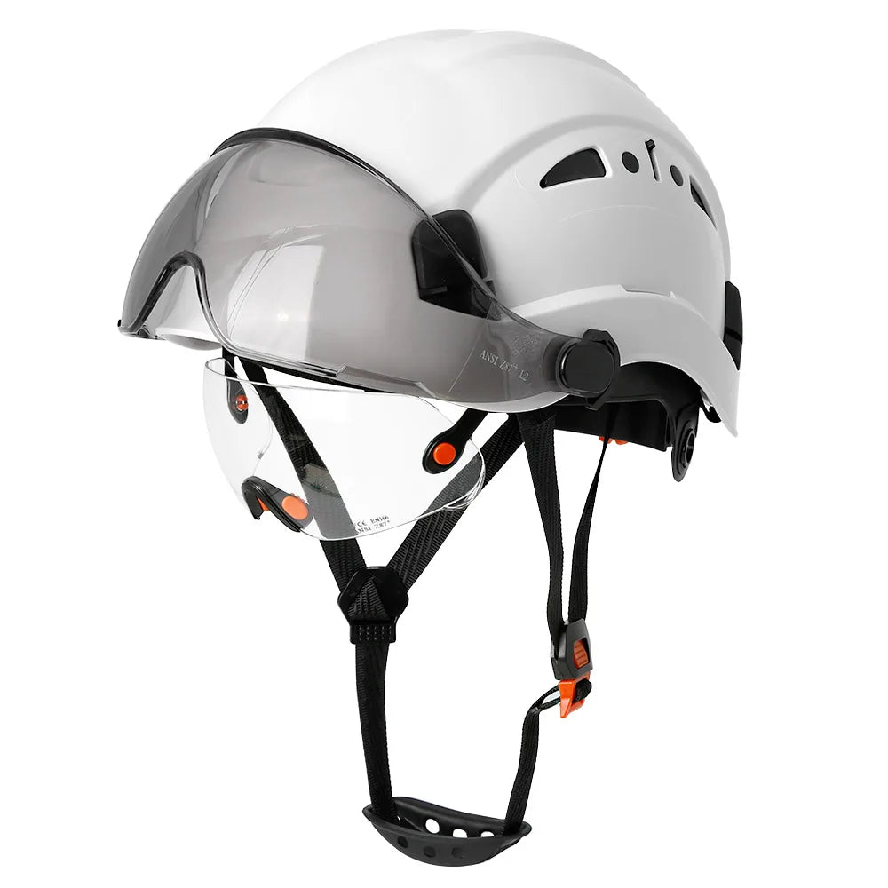 SF06 Safety Helmet &ndash; Built-In Goggles And Visor CE Certified CR08 white