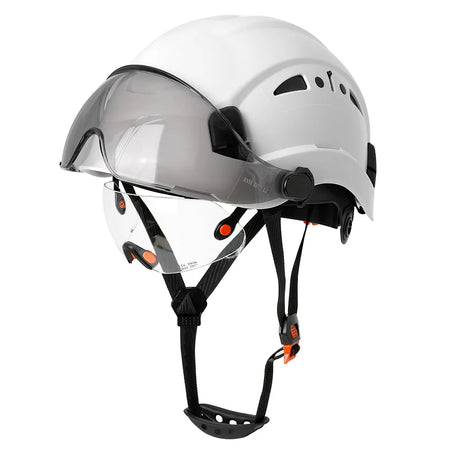 SF06 Safety Helmet &ndash; Built-In Goggles And Visor CE Certified CR08 white