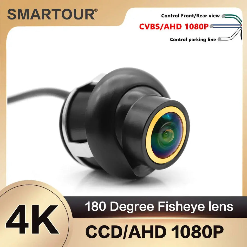 SMARTOUR 4K Parking New 360 CVBS Switch AHD 1080P Car Rear View Camera 180° Fisheye Golden Lens for Focus Toyota Kia BMW by InterCyprus Trading Ltd