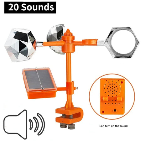 Solar Powered 3-in-1 Bird Repeller &ndash; Ultrasonic Sound and Reflective Flash BReflective an sound